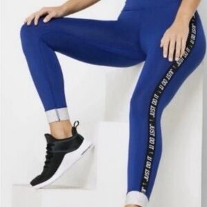 Nike Women’s NikeOne Blue Icon Glam Clash Silver Cuff 7/8 Tights Size Small